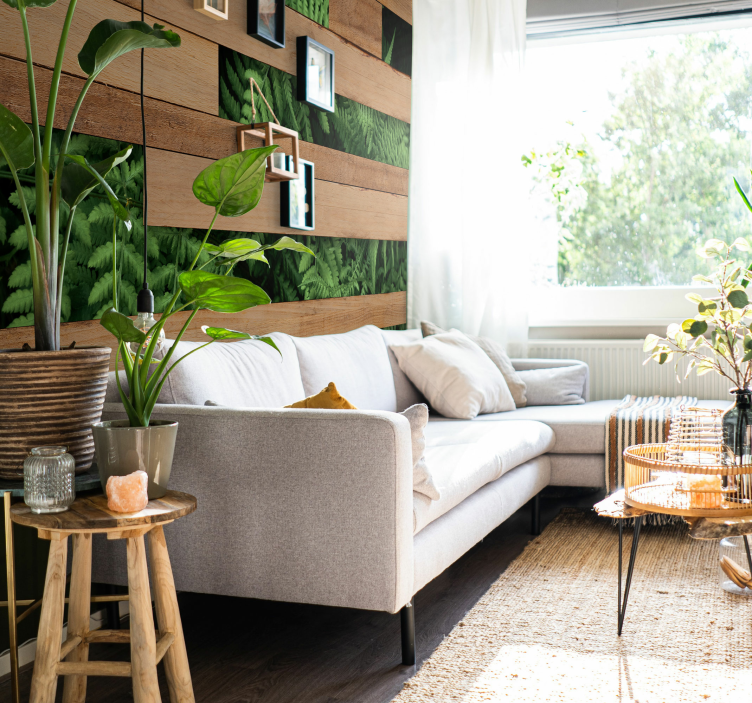 Foto tapete s efektom drva zid biljaka - TenStickers