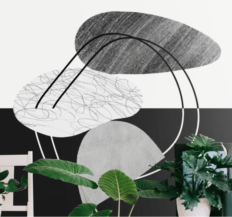 Apstraktni fototapete geometrijski mono oblici - TenStickers