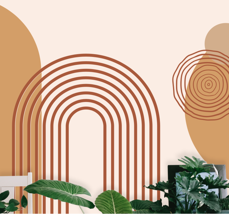 Apstraktni fototapete s geometrijskim zakrivljenim linijama - TenStickers