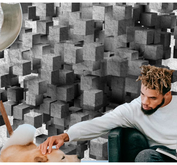 Betonske leteće kocke 3d zidni zid - TenStickers