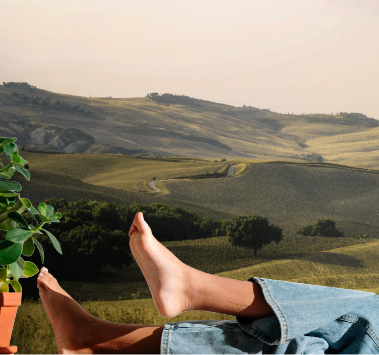 Foto tapeta pejzaž valovitih brežuljaka - TenStickers