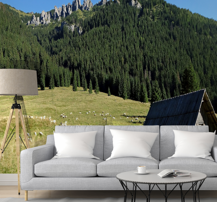 Foto tapeta planinski zeleni prizor - TenStickers