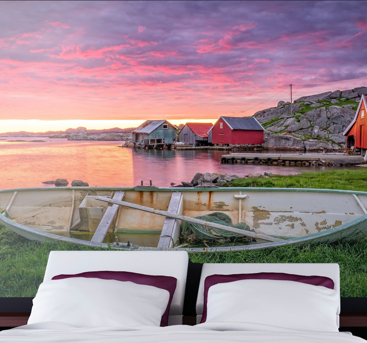 Foto tapeta slikovitog obalnog sela - TenStickers