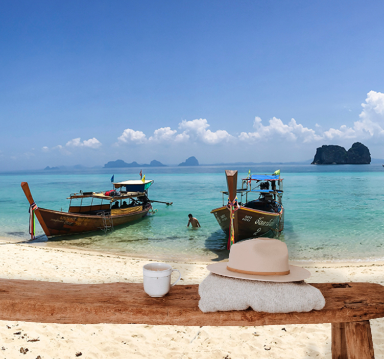 Foto tapeta tropska plaža scena - TenStickers