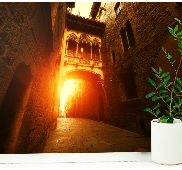 Foto tapete barcelona povijesni gotički prolaz - TenStickers