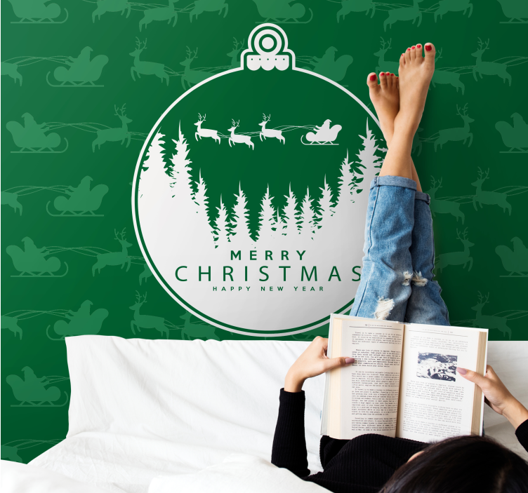 Foto tapete božić radosni zimski pejzaž - TenStickers