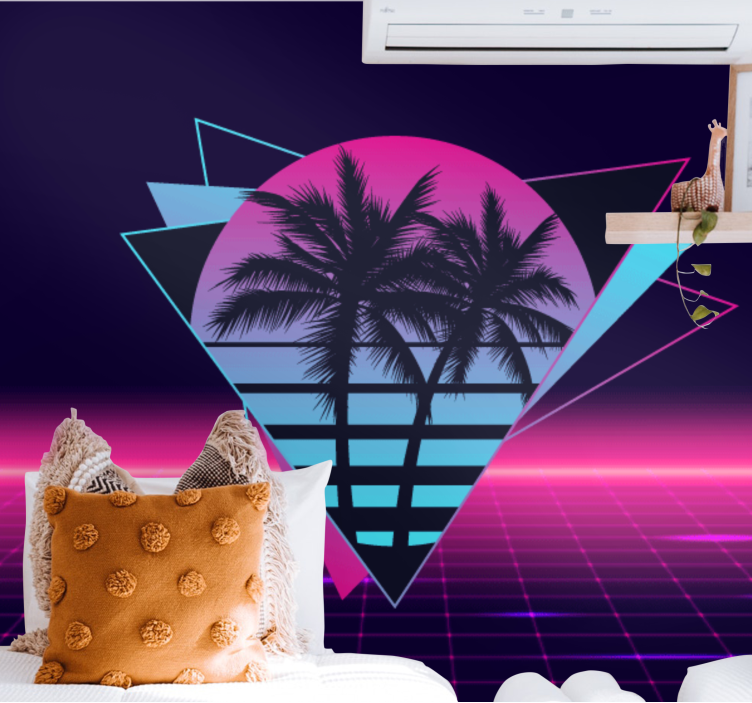 Foto tapete citat retro palm geometrija - TenStickers