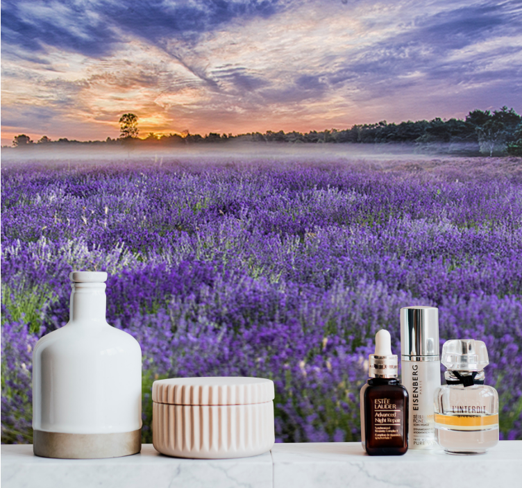 Foto tapete cvijet lavanda na zalasku sunca - TenStickers