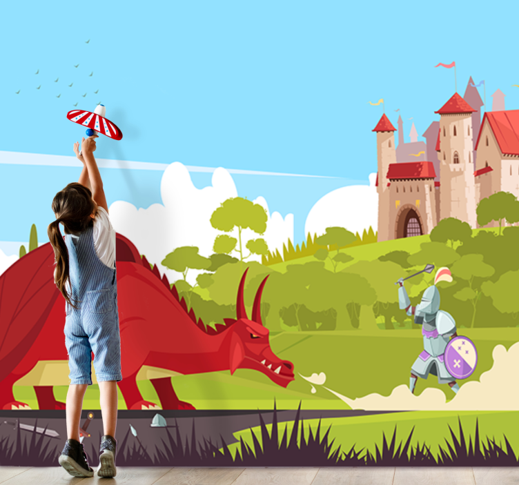 Foto tapete fantazija susret s zmajem - TenStickers