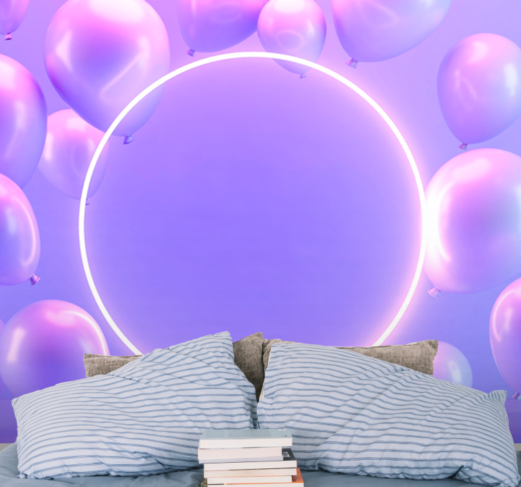 Foto tapete ljubav krug lebdećih balona - TenStickers