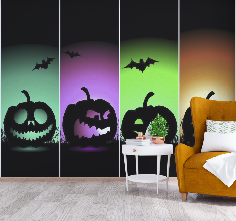 Foto tapete Noć vještica lica bundeva za Halloween - TenStickers