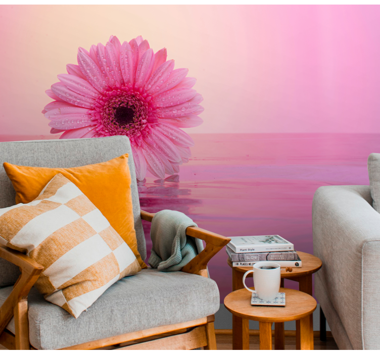 Foto tapete od maka odraz ružičastog cvijeta - TenStickers