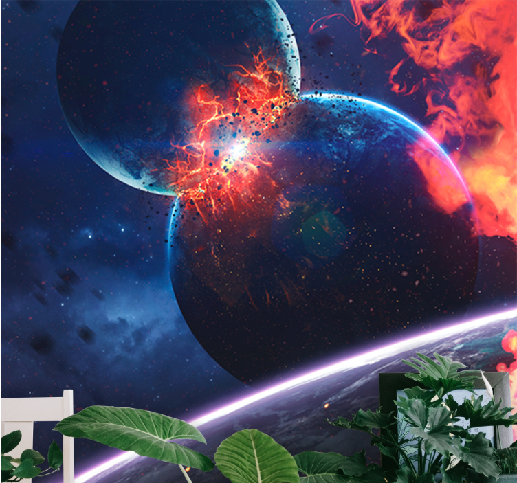 Foto tapete prostor eksplozivna kozmička sudaraljka - TenStickers