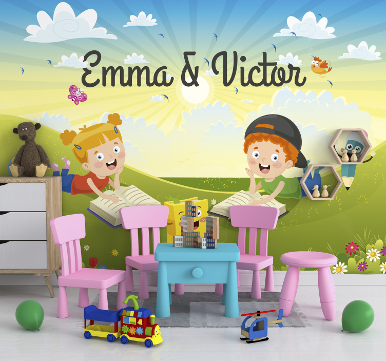 Foto tapete za dječju sobu djeca s knjigama - TenStickers