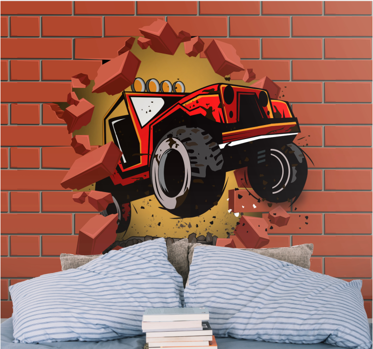 Foto tapete vozila crveni monster truck - TenStickers
