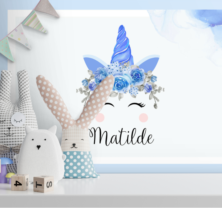 Foto tapete za dječju sobu s preslatkom jednorogom - TenStickers