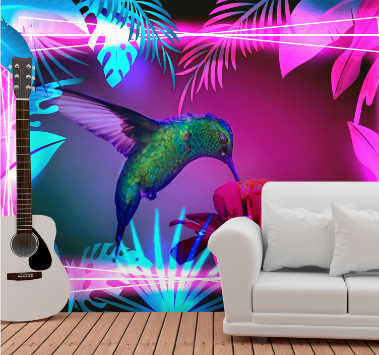 Kolibri ptice neonski zidni mural - TenStickers