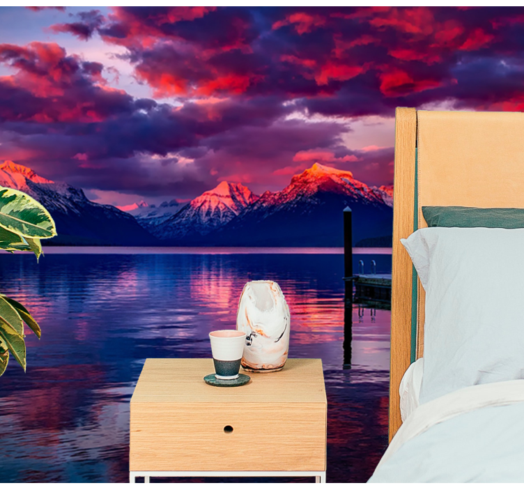 Lijep izlazak sunca u planinama zidni freske - TenStickers