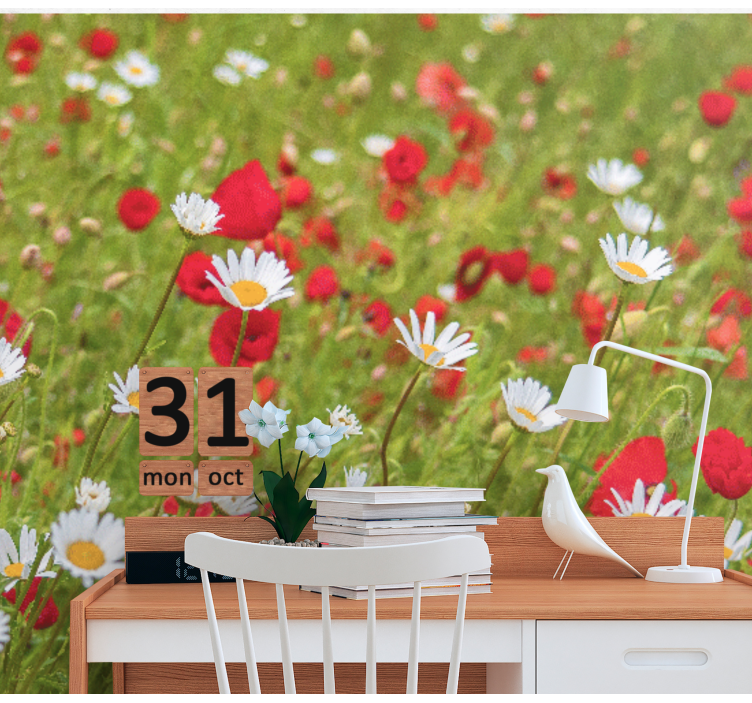 Mali bijeli cvjetovi zidni mak - TenStickers