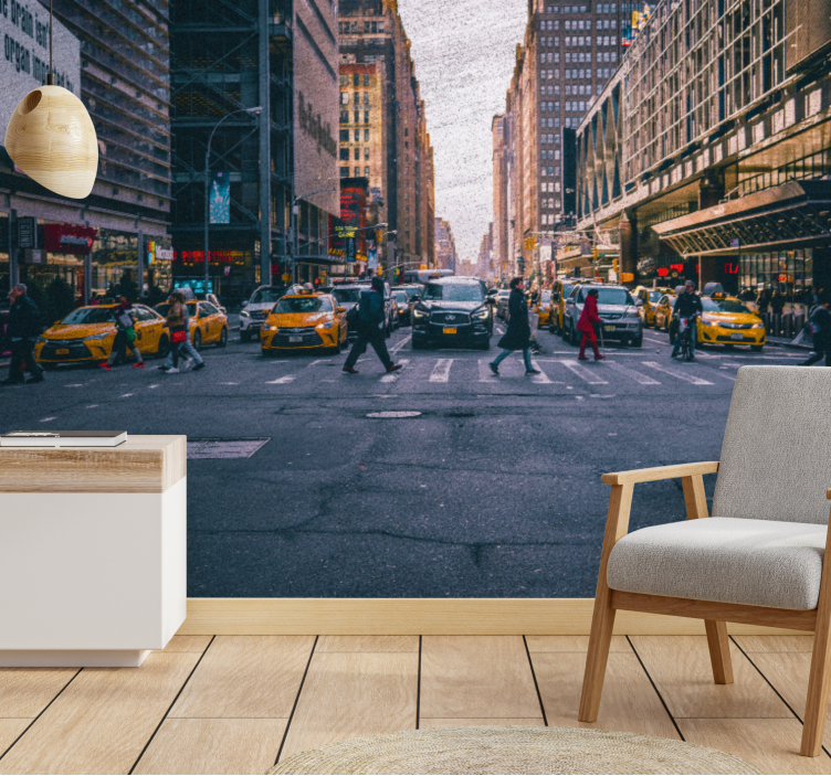 New york zidne pozadine užurbana ulica new yorka - TenStickers