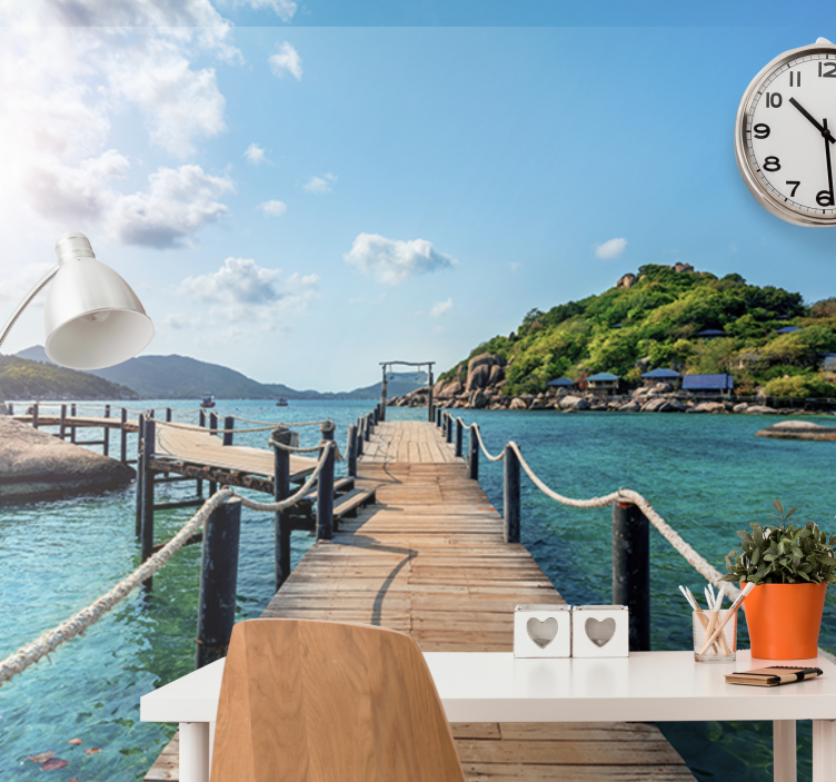 Morska staza sa žicama ispod morskog murala - TenStickers