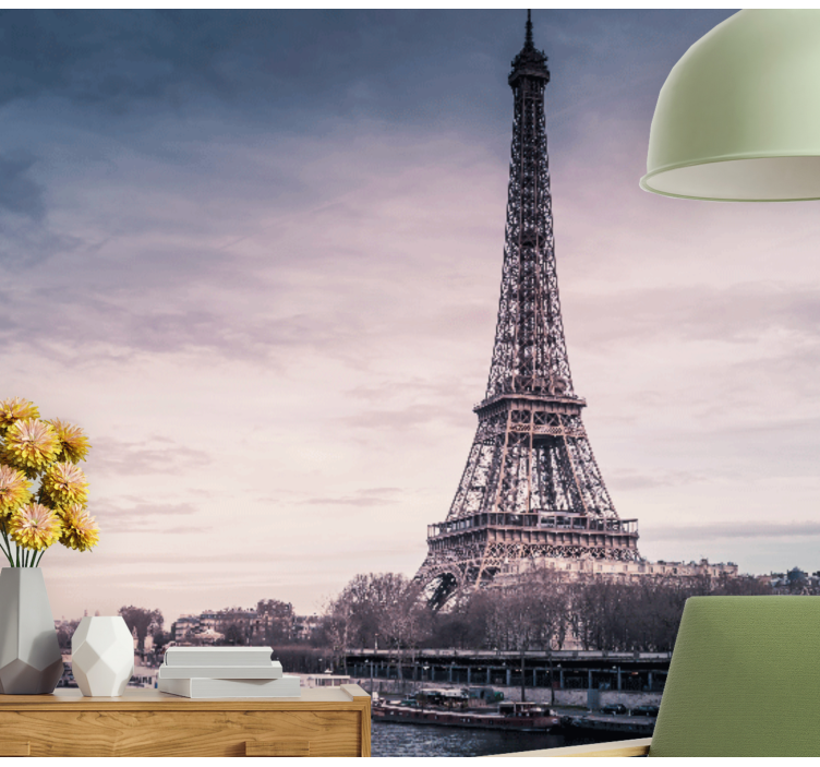 Parisni zidni freske silueta eiffelovog tornja - TenStickers