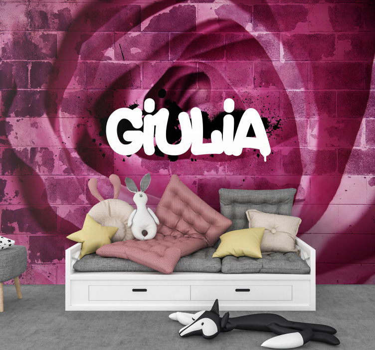 Personalizirani cvjetni grafiti zidni zid po mjeri - TenStickers