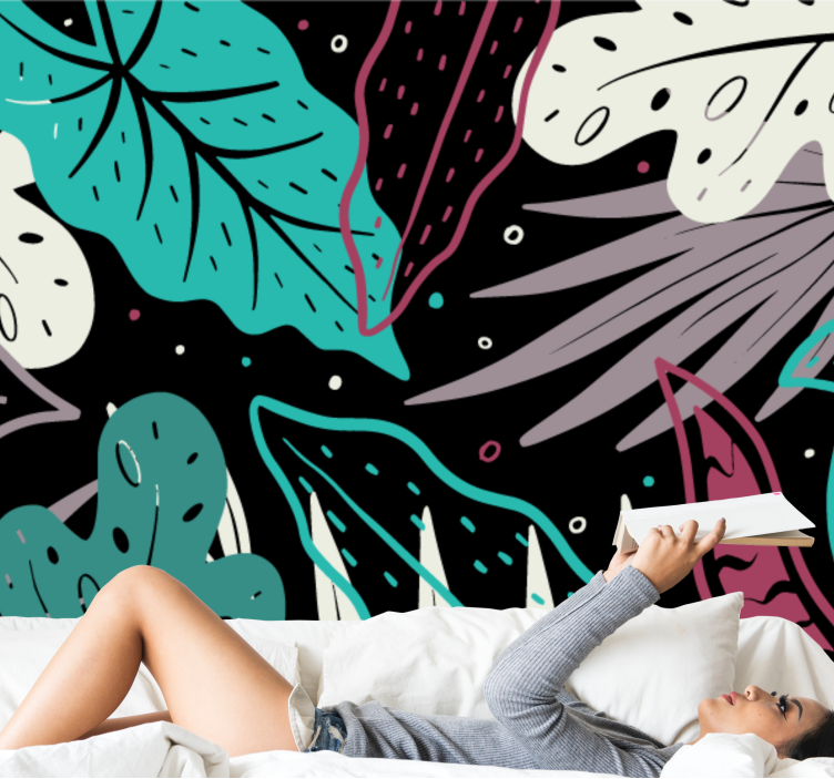 Plavi banana leaves nature zidni mural - TenStickers