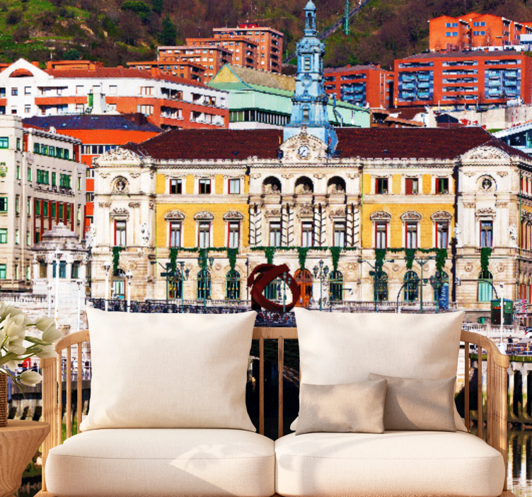 Rijeka bilbao sa šarenim kućama na zidu - TenStickers