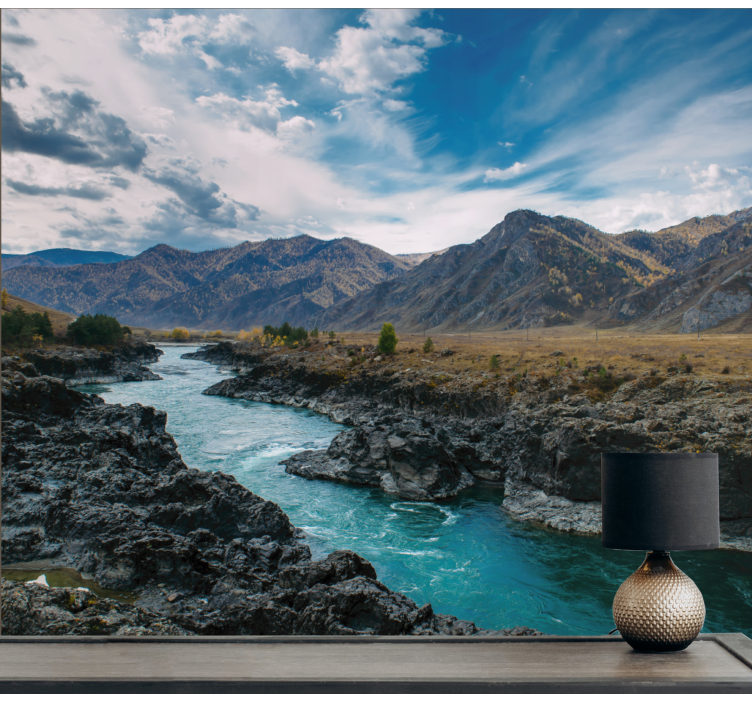 Rijeka u andama planinski zidni zid - TenStickers