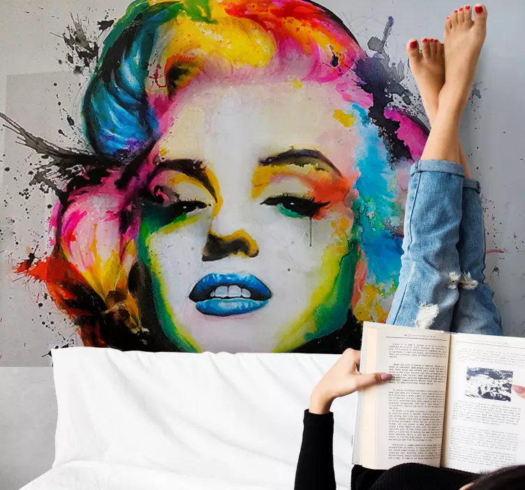 šareni marilyn monroe zidni mural urbane umjetnosti - TenStickers