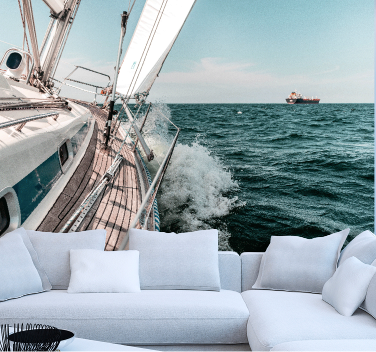 3d zidni mural s efektom morske jahte - TenStickers