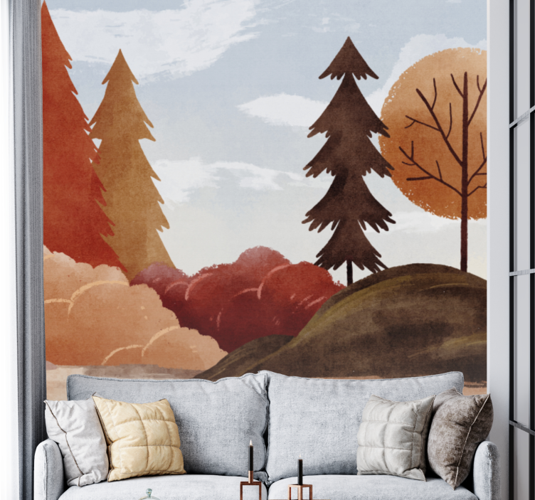 Tapete priroda scenic autumn landscape - TenStickers