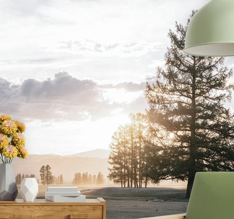 Tapete priroda serene silueta borova - TenStickers