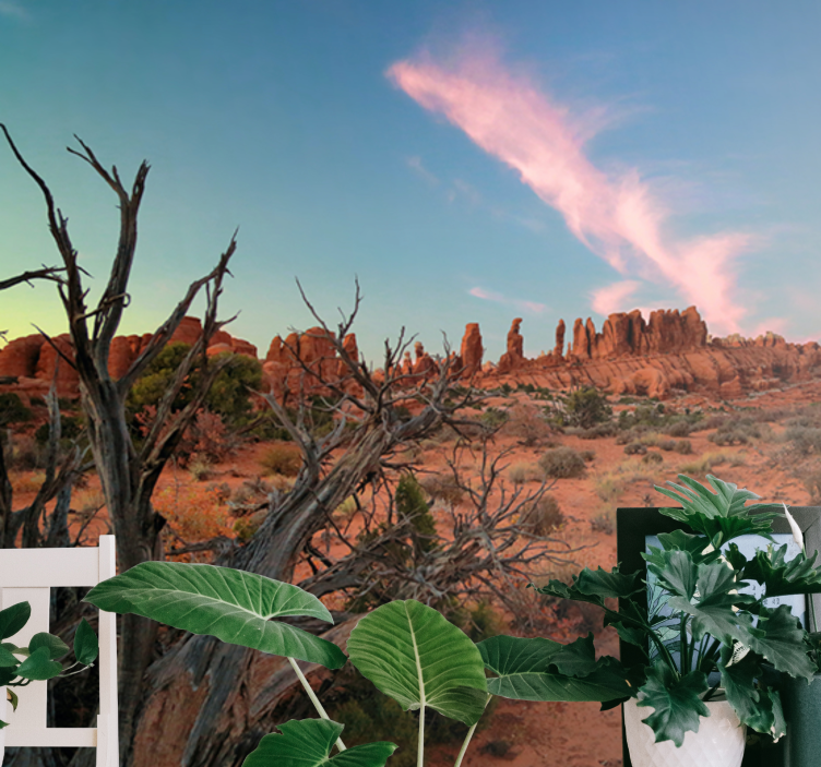 Zalazak sunca krajolik pustinjski zidni mural - TenStickers