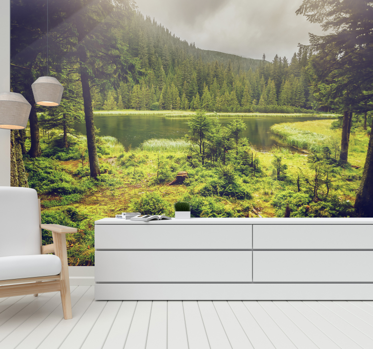 Zelena stabla šumska zidna slika - TenStickers