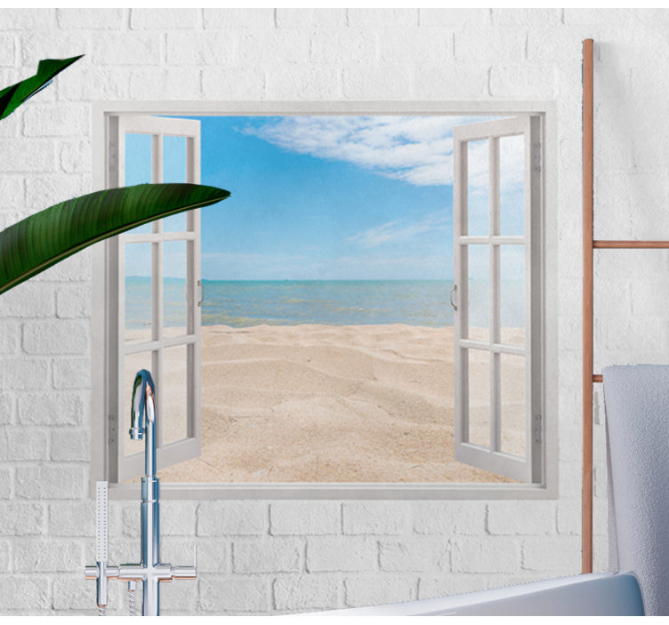 Zid od opeke s prozorom fotografija zidni zid od zidova - TenStickers