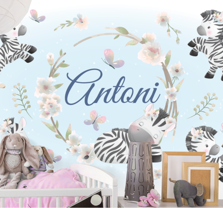 Zidne freske zebra igra s uzorkom - TenStickers