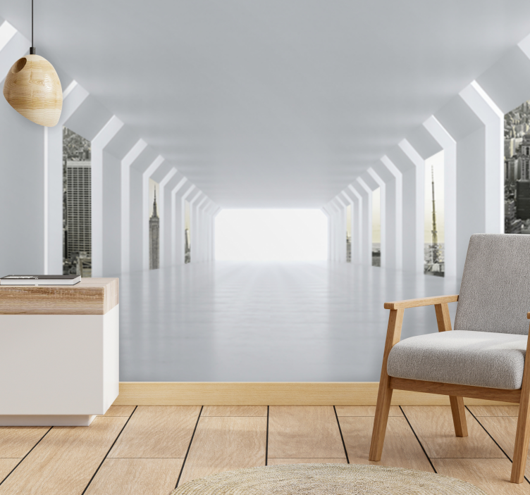 Zidne slike i zidne freske futuristički gradski pejzaž - TenStickers