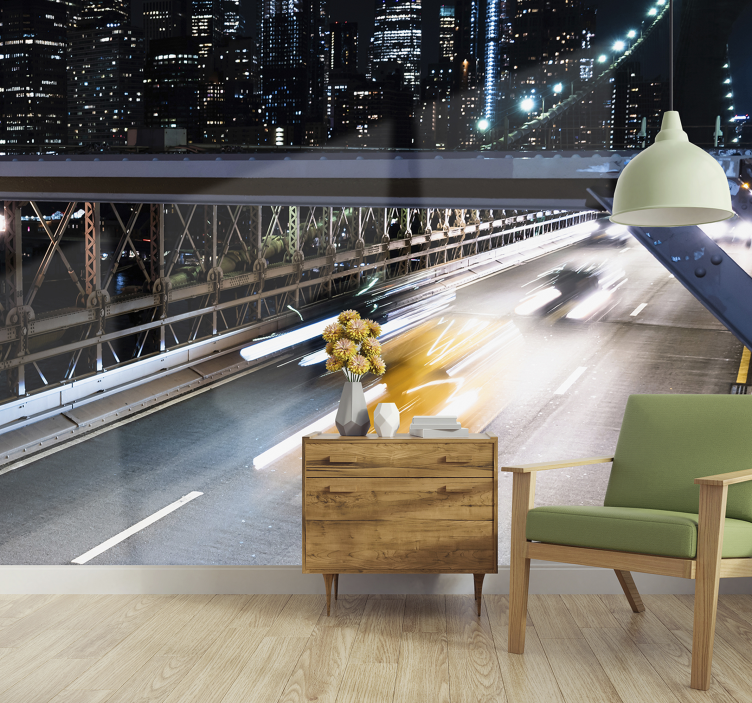 Zidne slike i zidne freske noćna svjetla grada - TenStickers