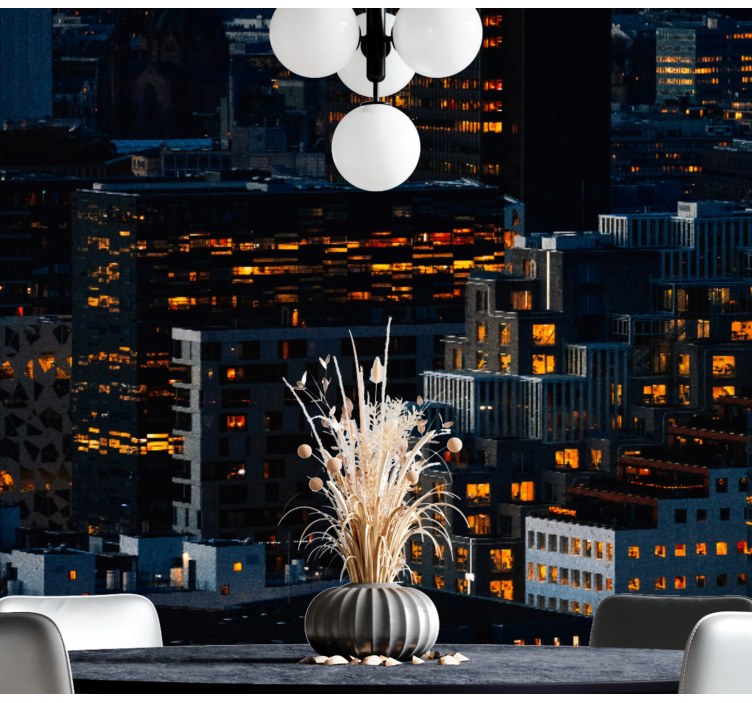 Zidne slike i zidne freske osvijetljeni gradski pejzaži - TenStickers