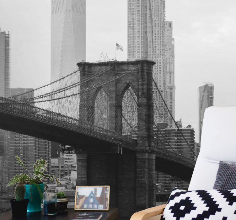 Zidne slike i zidne freske silueta brooklynskog mosta - TenStickers