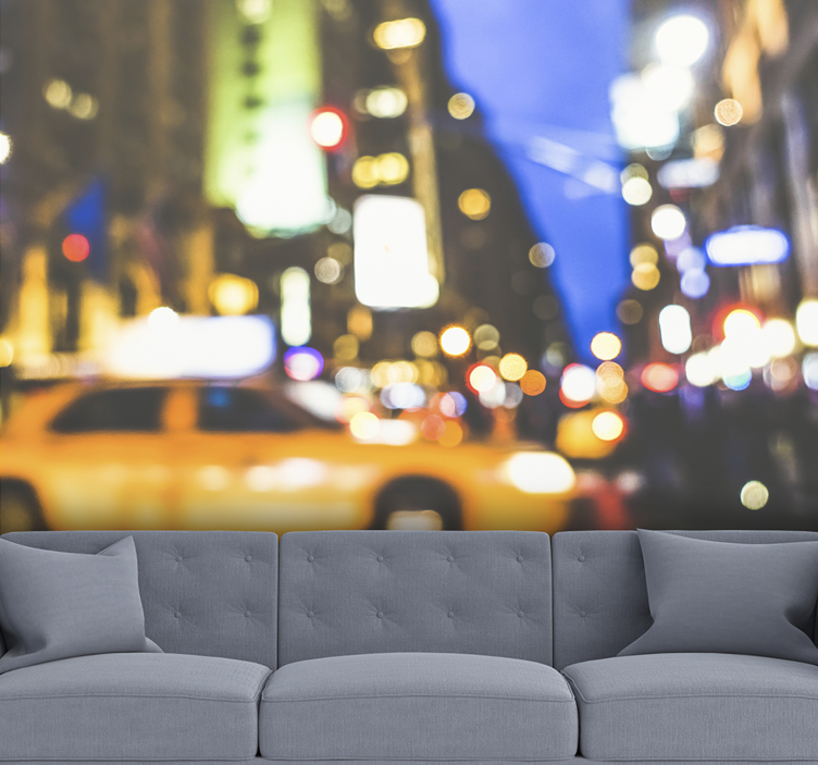 Zidne slike i zidne freske užurbana gradska noć - TenStickers