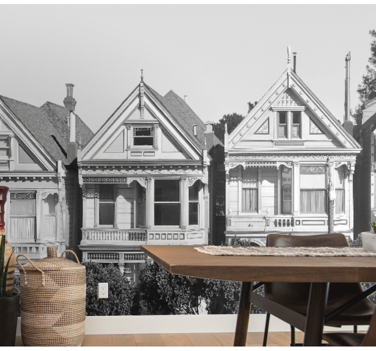 Zidne slike i zidne freske viktorijanska kuća u nizu - TenStickers