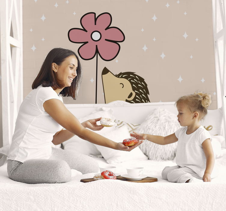 Zidni freske jež i cvijet - TenStickers