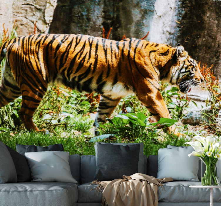 Zidni freske majestic tiger u hodu - TenStickers