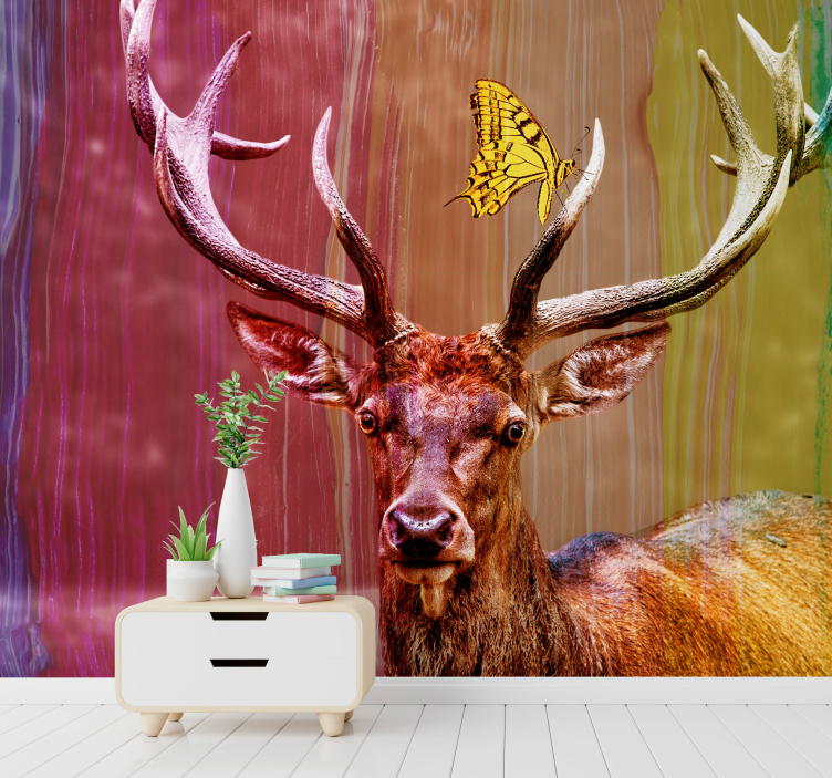 Zidni freske veličanstvene glave jelena - TenStickers