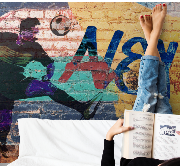 Zidni murali urbane umjetnosti igrač nogometa - TenStickers