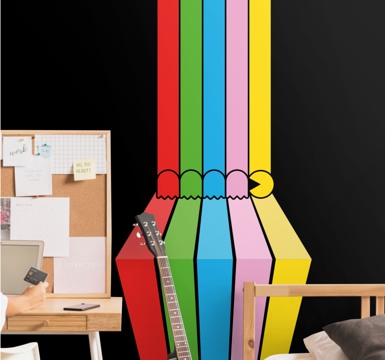 Zidni murali urbane umjetnosti Šareni olovka potezi - TenStickers