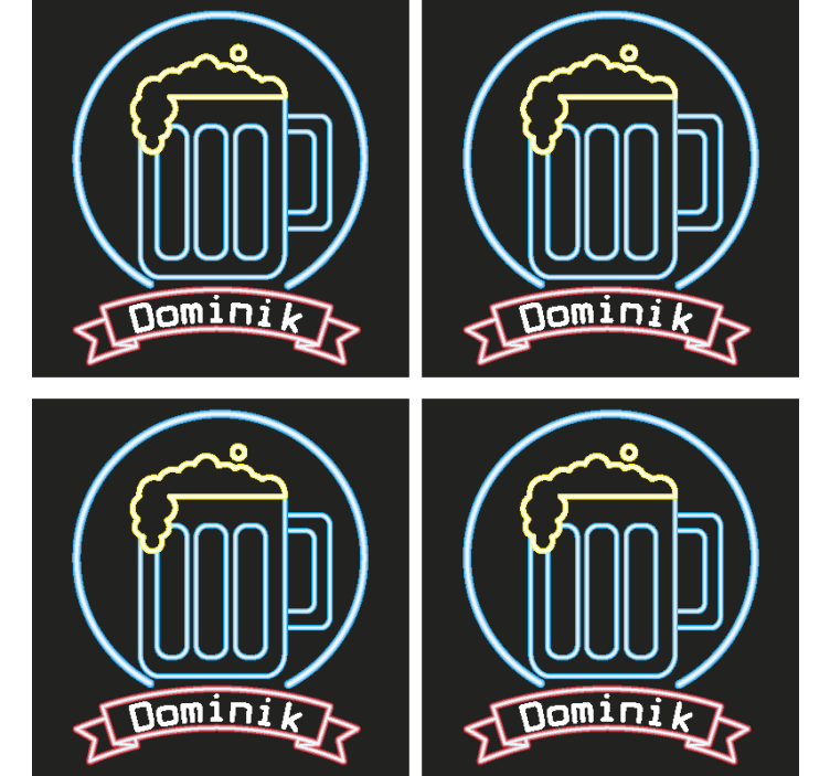 Neonsko pivo s prostirkama za pivo - TenStickers